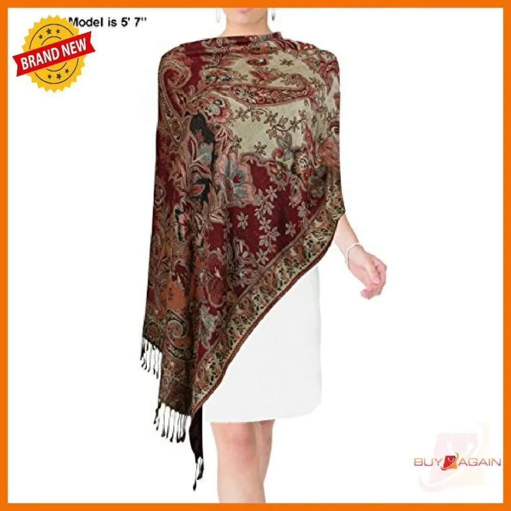 Reversible Rayon Scarf 27.5x69 Inches Thick Silky Wrap